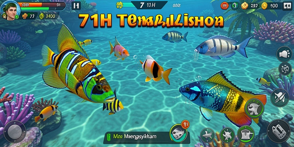 Screenshot gameplay 71H menampilkan aksi seru tembak ikan.
