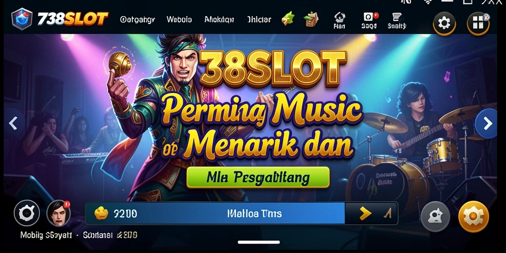 Tampilan gameplay <strong>738SLOT</strong> dengan fitur musik yang menarik.