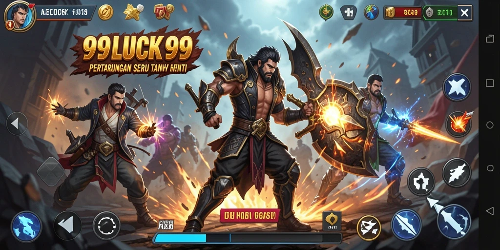 Tangkapan layar 99LUCK99 menunjukkan aksi seru dalam pertempuran melawan musuh.