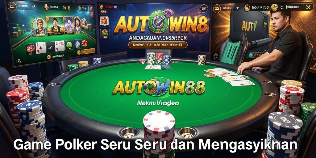Tampilan gameplay seru dari AUTOWIN88 dengan meja poker virtual.