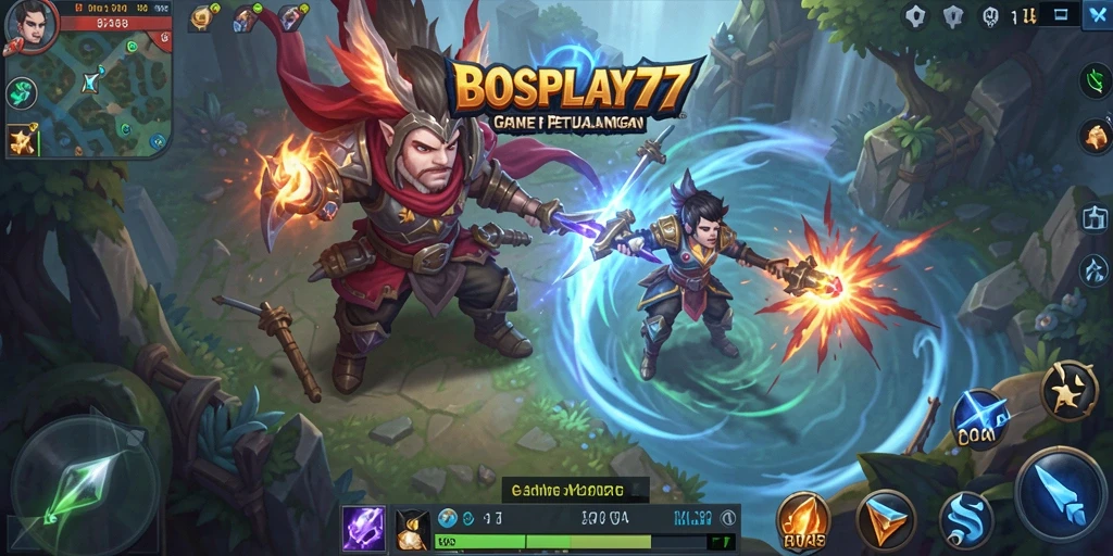 Screenshot gameplay <strong>BOSPLAY77</strong> menunjukan aksi pertarungan yang menegangkan.