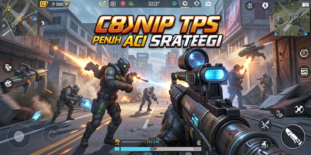 Screenshot C8VIP menampilkan aksi seru dalam gameplay TPS.
