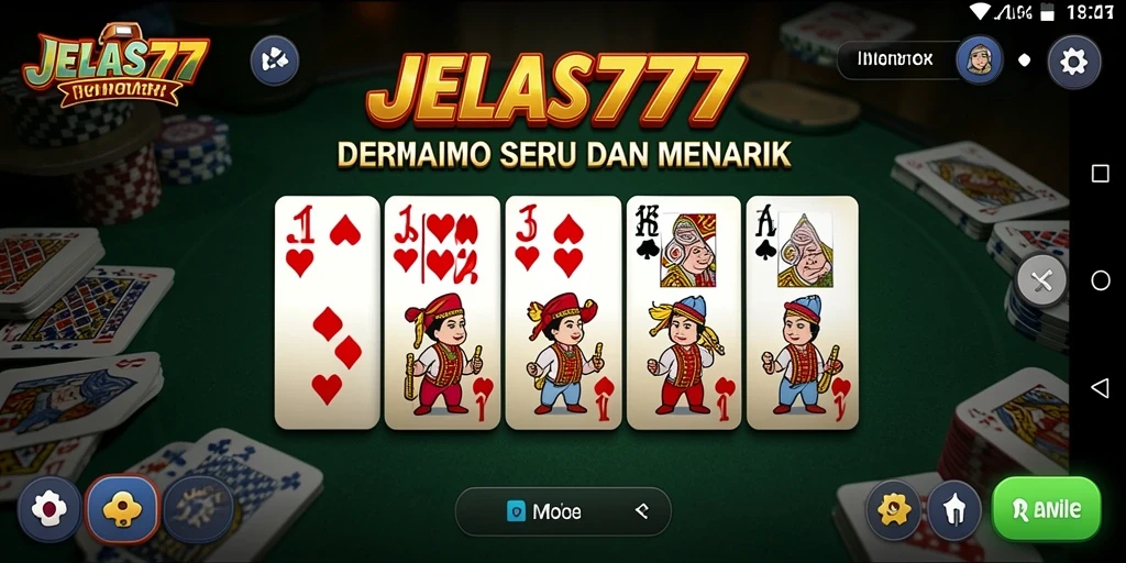 Tampilan gameplay seru dalam permainan Domino JELAS777.