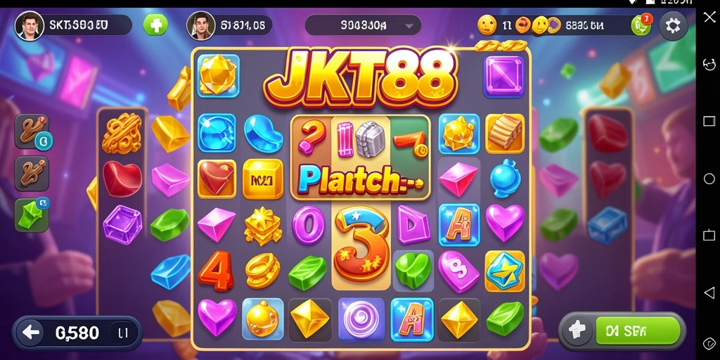 Tangkapan layar JKT88 menampilkan aksi mencocokkan tiga item untuk meraih kemenangan.
