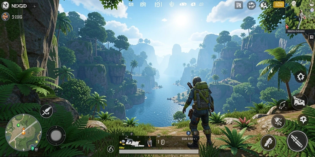 Tampilan gameplay yang menarik dalam dunia terbuka NEXGID.