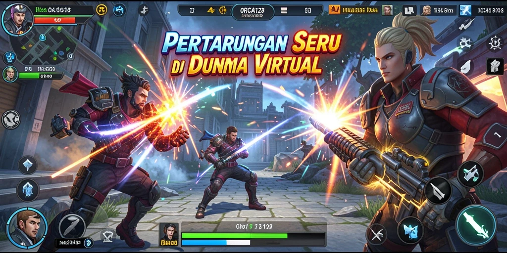 Tampilan aksi mendebarkan di <strong>ORCA128</strong> saat bertarung.