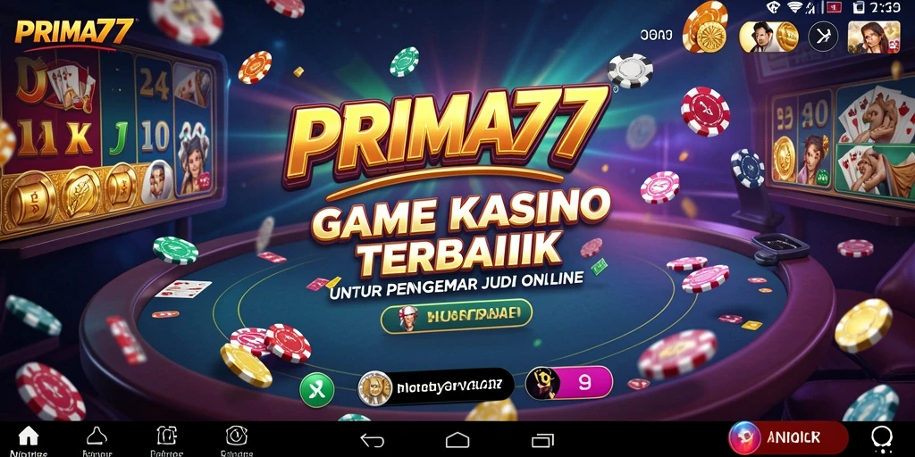 Tangkapan layar utama PRIMA77 menampilkan gameplay seru dari permainan Kasino.