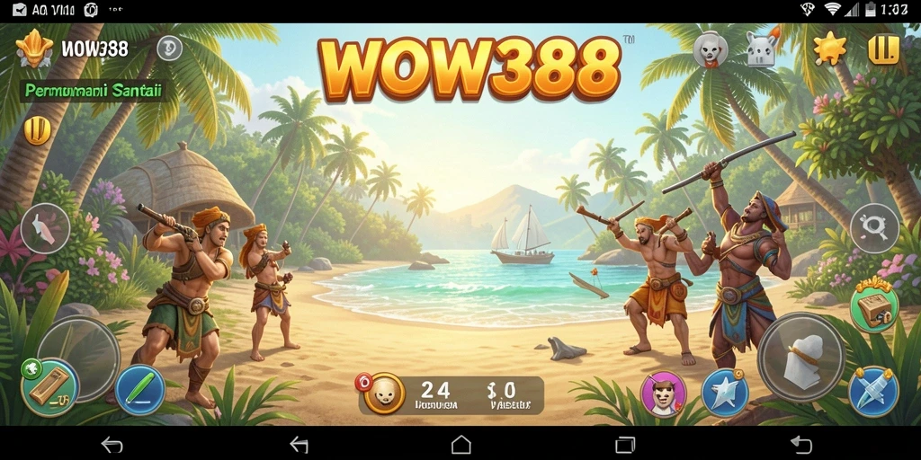Tampilan gameplay WOW388 yang seru dan penuh warna.